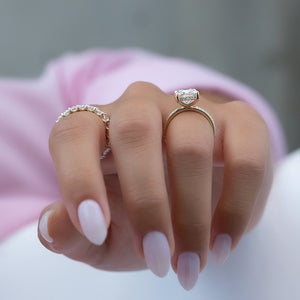 The Pave Kamellie Set With A 2 Carat Elongated Cushion Lab Diamond