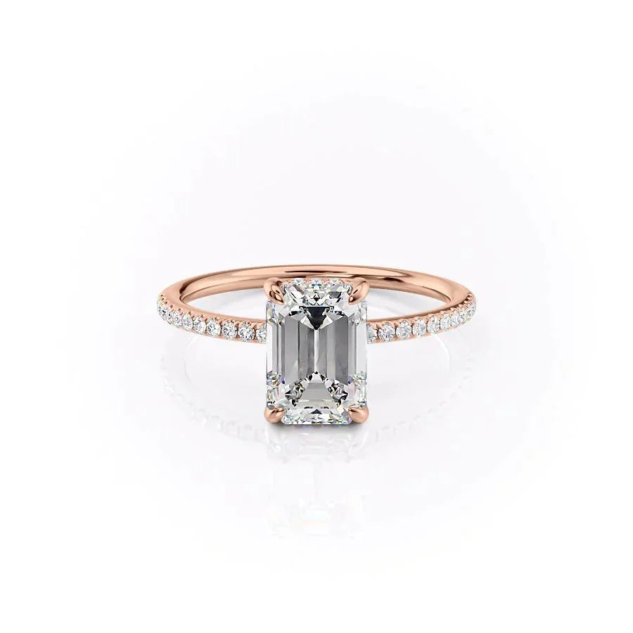 The Pave Kamellie Set With A 1.5 Carat Emerald Lab Diamond