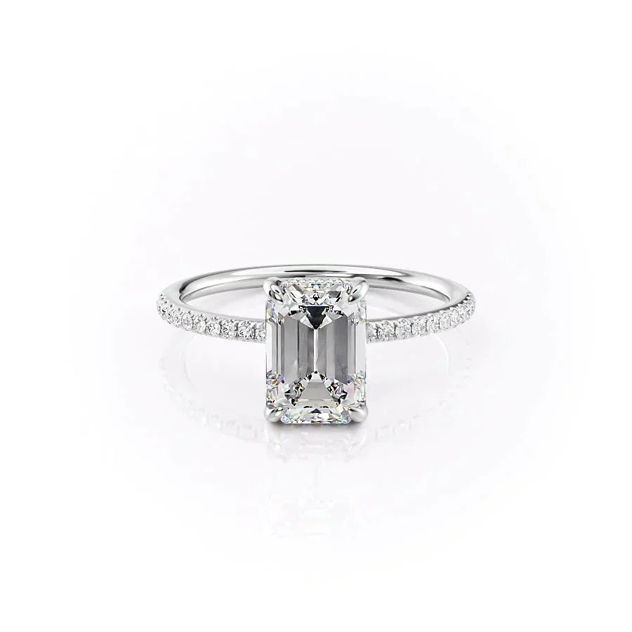 The Pave Kamellie Set With A 1 Carat Emerald Lab Diamond