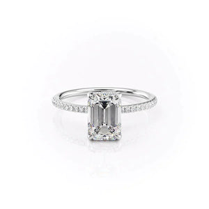 The Pave Kamellie Set With A 1 Carat Emerald Lab Diamond