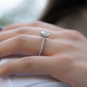 The Pave Kamellie Set With A 3 Carat Emerald Lab Diamond
