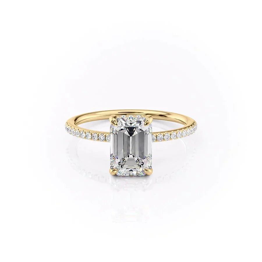 The Pave Kamellie Set With A 4.5 Carat Emerald Moissanite