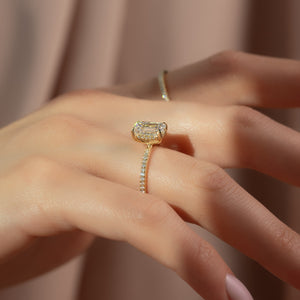The Pave Kamellie Set With A 2 Carat Emerald Lab Diamond