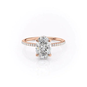 The Pave Kamellie Set With A 1.5 Carat Oval Lab Diamond