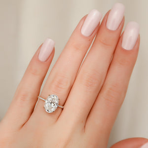 The Pave Kamellie Set With A 3 Carat Oval Lab Diamond
