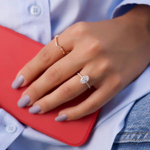 The Pave Kamellie Set With A 3 Carat Oval Lab Diamond