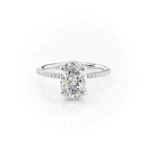 The Pave Kamellie Set With A 2 Carat Oval Lab Diamond