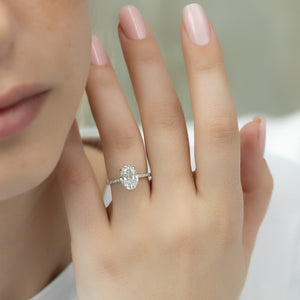 The Pave Kamellie Set With A 2 Carat Oval Lab Diamond