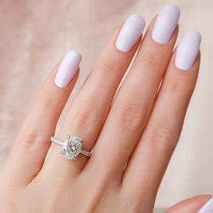 The Pave Kamellie Set With A 2 Carat Oval Lab Diamond