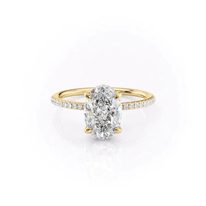 The Pave Kamellie Set With A 1 Carat Oval Lab Diamond