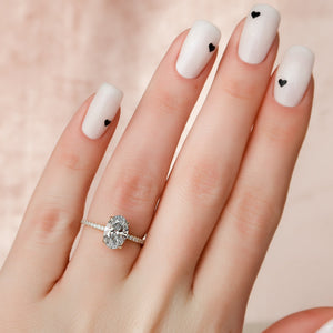 The Pave Kamellie Set With A 2 Carat Oval Lab Diamond