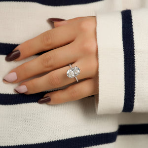 The Pave Kamellie Set With A 2 Carat Oval Lab Diamond