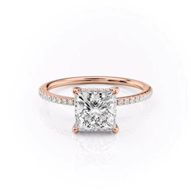 The Pave Kamellie Set With A 2.5 Carat Princess Lab Diamond