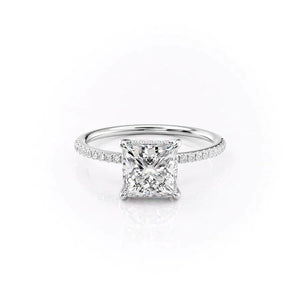 The Pave Kamellie Set With A 1.5 Carat Princess Lab Diamond