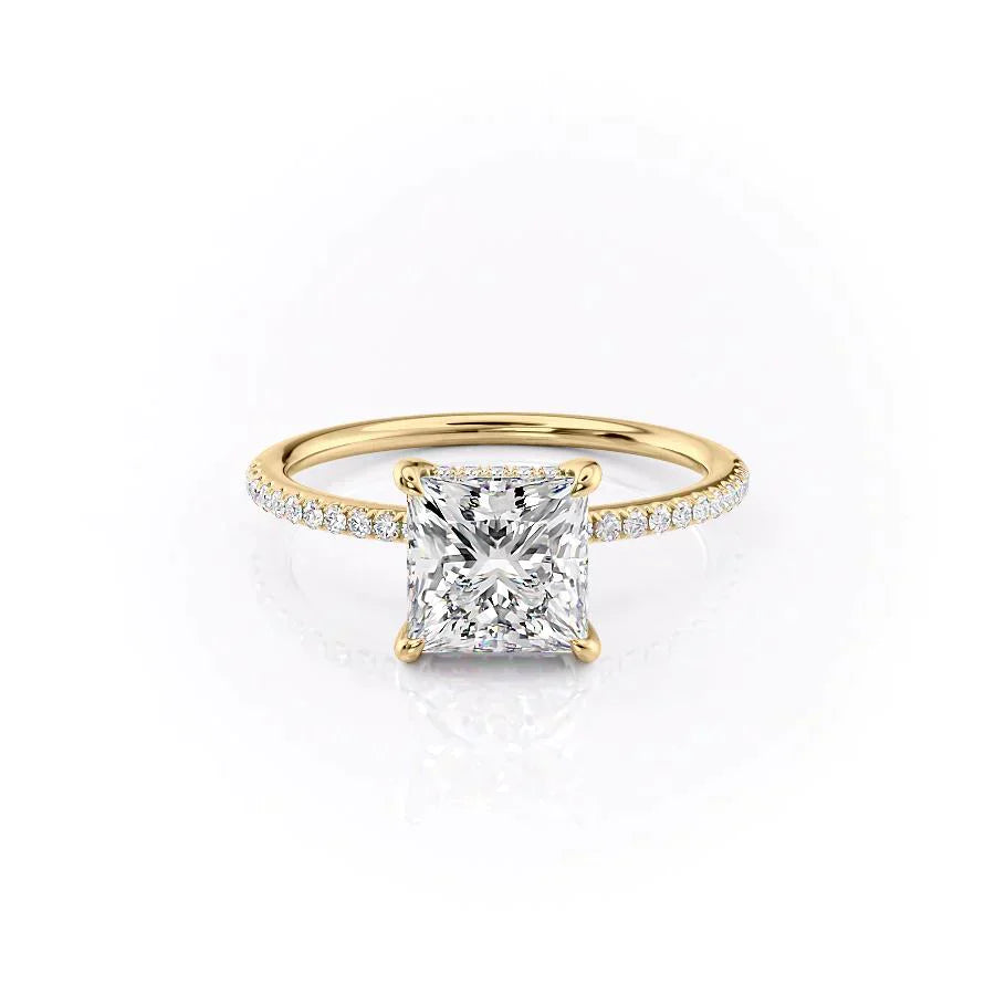 The Pave Kamellie Set With A 2.5 Carat Princess Moissanite