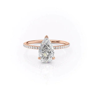 The Pave Kamellie Set With A 3 Carat Pear Lab Diamond