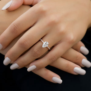 The Pave Kamellie Set With A 2 Carat Pear Lab Diamond