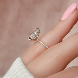 The Pave Kamellie Set With A 2 Carat Pear Lab Diamond