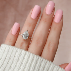 The Pave Kamellie Set With A 2 Carat Pear Lab Diamond