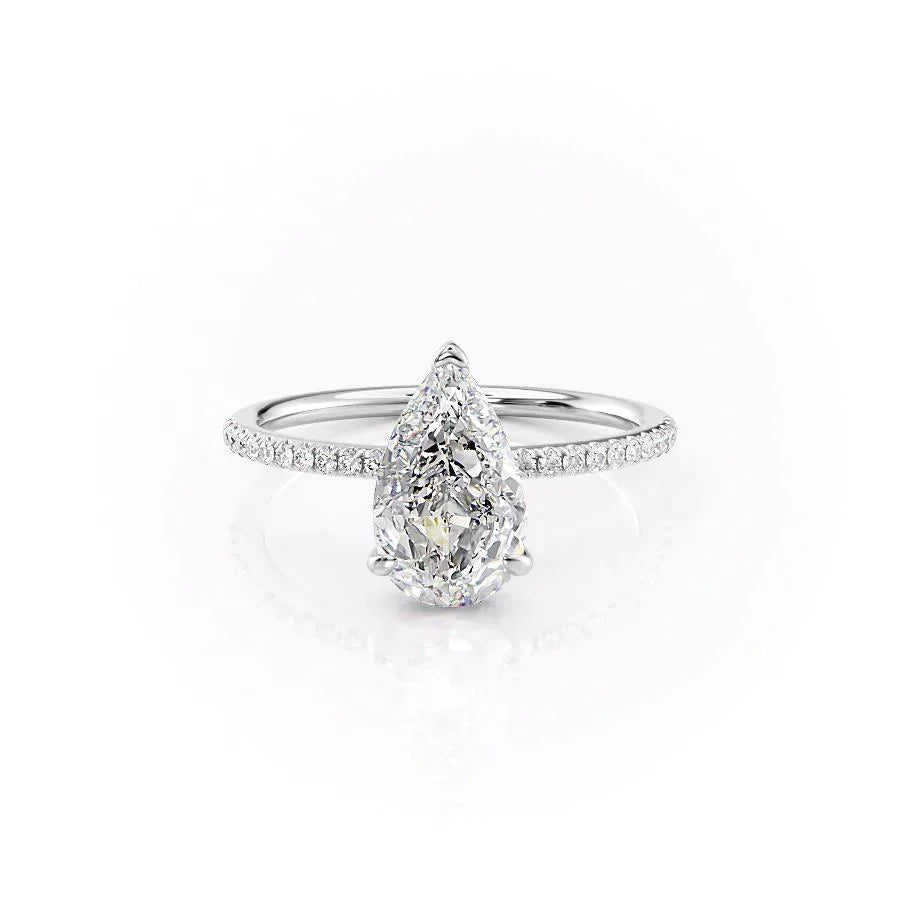 The Pave Kamellie Set With A 3 Carat Pear Lab Diamond
