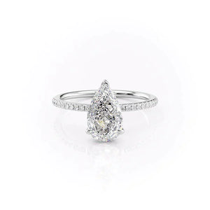 The Pave Kamellie Set With A 3 Carat Pear Lab Diamond