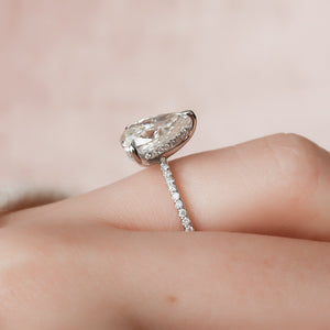 The Pave Kamellie Set With A 2 Carat Pear Lab Diamond