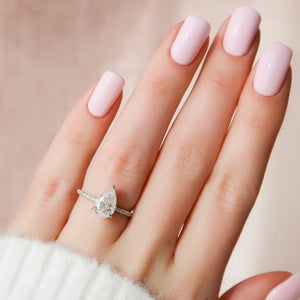 The Pave Kamellie Set With A 2 Carat Pear Lab Diamond