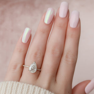 The Pave Kamellie Set With A 2 Carat Pear Lab Diamond