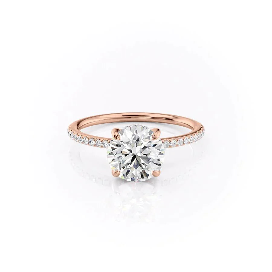 The Pave Kamellie Set With A 1 Carat Round Lab Diamond