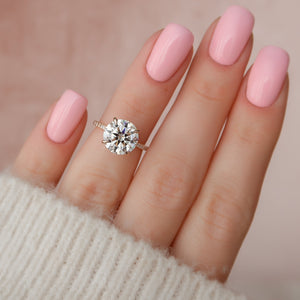 The Pave Kamellie Set With A 3 Carat Round Lab Diamond