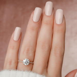 The Pave Kamellie Set With A 3 Carat Round Lab Diamond