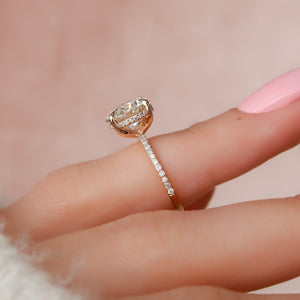 The Pave Kamellie Set With A 3 Carat Round Lab Diamond