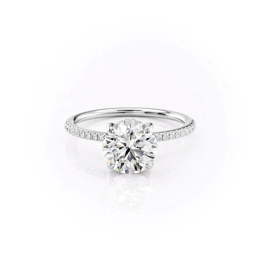 The Pave Kamellie Set With A 1 Carat Round Lab Diamond