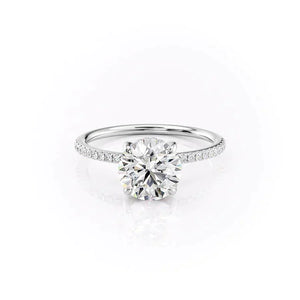 The Pave Kamellie Set With A 3.5 Carat Round Moissanite