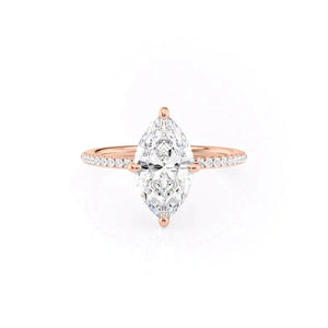 The Pave Kamellie Set With A 2 Carat Marquise Lab Diamond