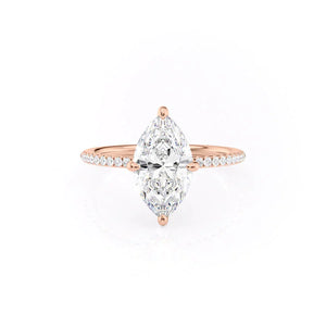The Pave Kamellie Set With A 1.5 Carat Marquise Moissanite