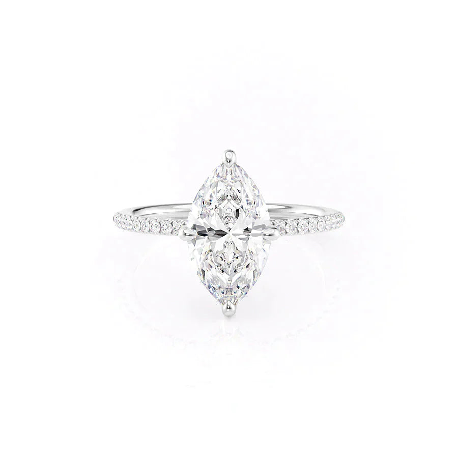 The Pave Kamellie Set With A 3 Carat Marquise Lab Diamond