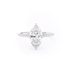 The Pave Kamellie Set With A 1 Carat Marquise Lab Diamond