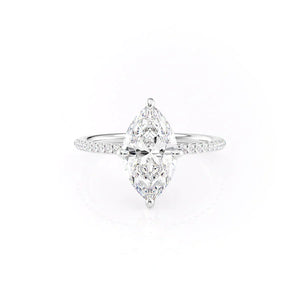 The Pave Kamellie Set With A 3.5 Carat Marquise Moissanite