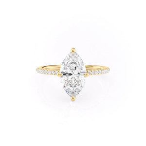 The Pave Kamellie Set With A 4.5 Carat Marquise Moissanite