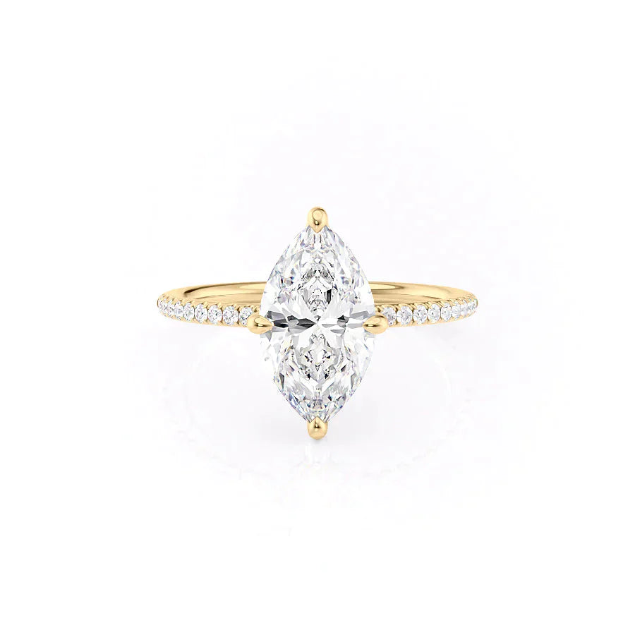 The Pave Kamellie Set With A 3 Carat Marquise Lab Diamond