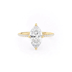 The Pave Kamellie Set With A 1 Carat Marquise Lab Diamond