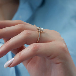 The Michelle Set With A 2 Carat Cushion Moissanite