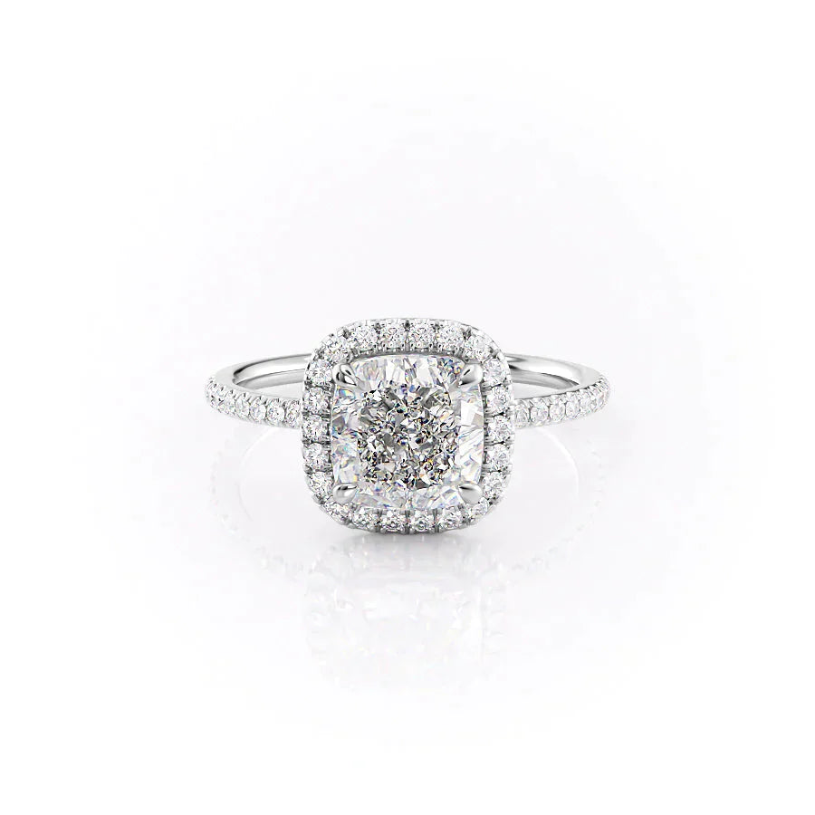 The Michelle Set With A 3 Carat Cushion Moissanite