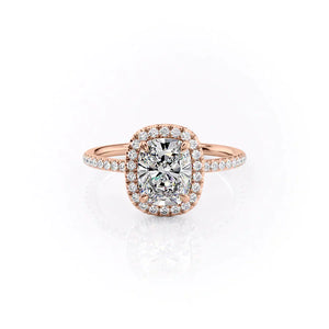The Michelle Set With A 3.5 Carat Elongated Cushion Moissanite