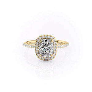 The Michelle Set With A 4 Carat Elongated Cushion Moissanite