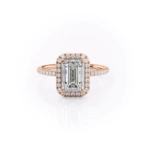 The Michelle Set With A 3.5 Carat Emerald Moissanite