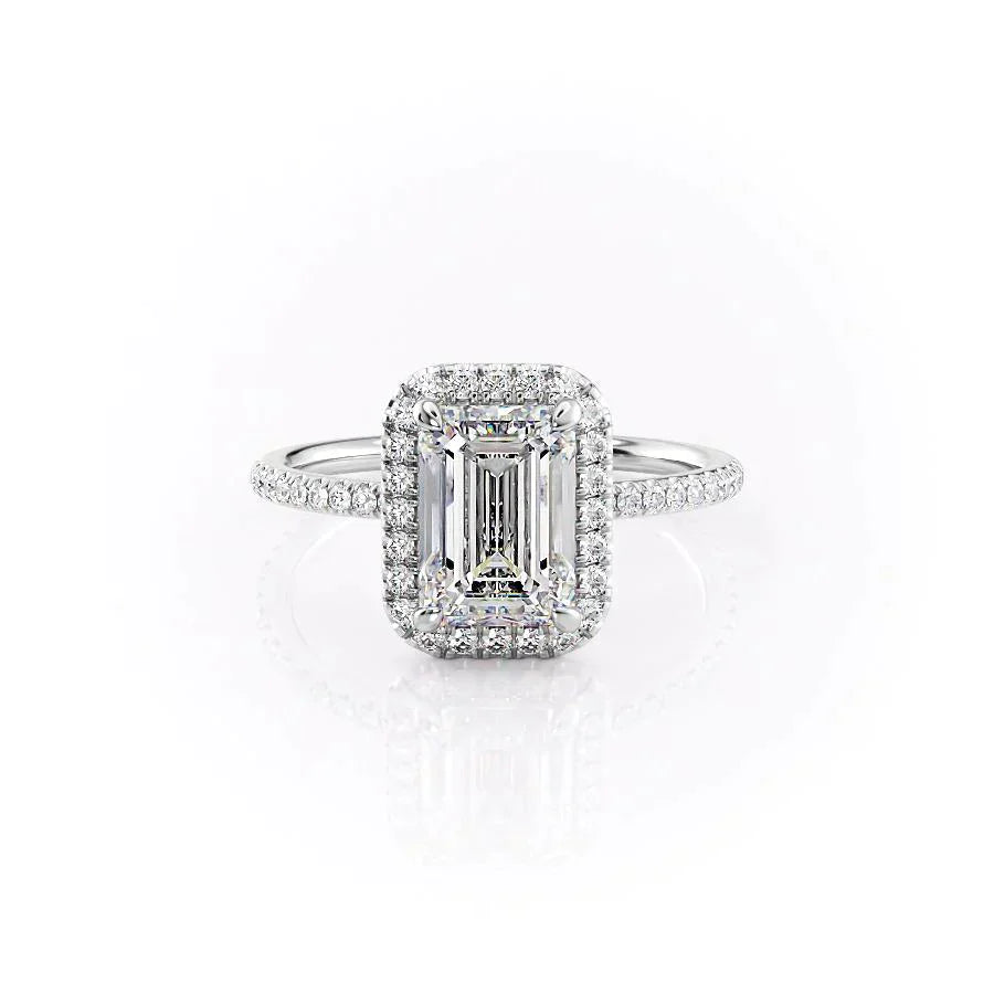 The Michelle Set With A 3.5 Carat Emerald Moissanite
