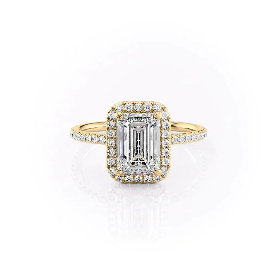 The Michelle Set With A 3.5 Carat Emerald Moissanite