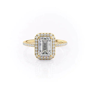 The Michelle Set With A 1.5 Carat Emerald Moissanite